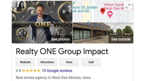 Realty ONE Group Impact Google Business Profile